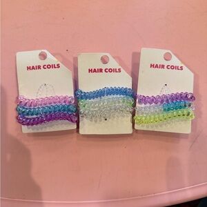 9 Colorful Hair Coil Ponytail holders Hair Ties